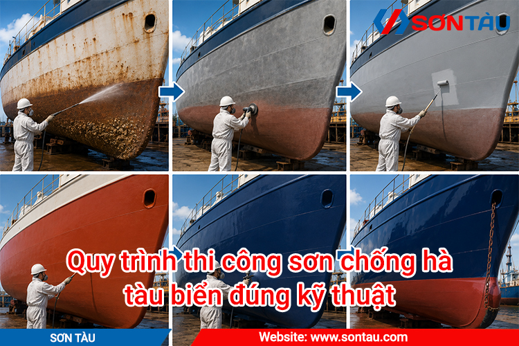 Quy trình thi công sơn chống hà tàu biển đúng kỹ thuật