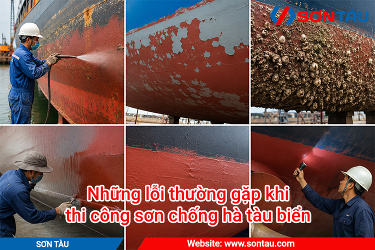 Những lỗi thường gặp khi thi công sơn chống hà tàu biển
